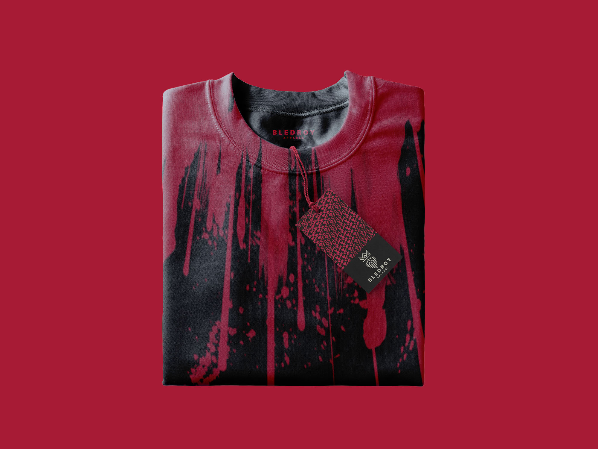Clothing graphic designed by Wotbbi for Bledroy, a streetwear brand, as part of its branding.