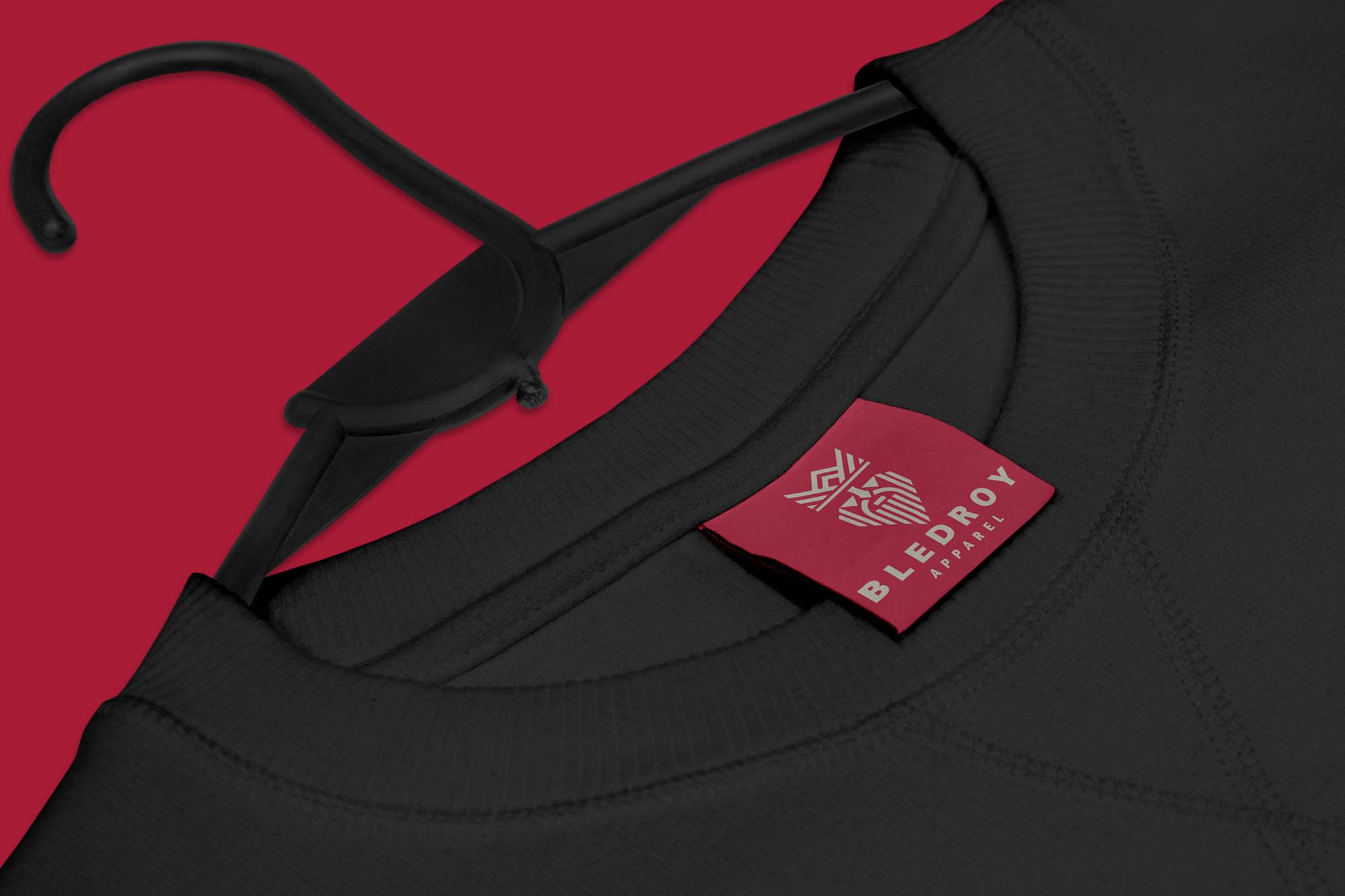 Clothing tag designed by Wotbbi for Bledroy, a streetwear brand, as part of its visual identity.
