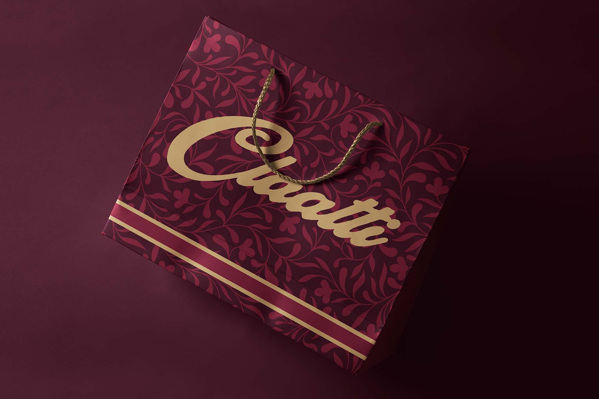 Shopping bag designed by Wotbbi for Claatti, a luxury streetwear brand, as part of its branding.