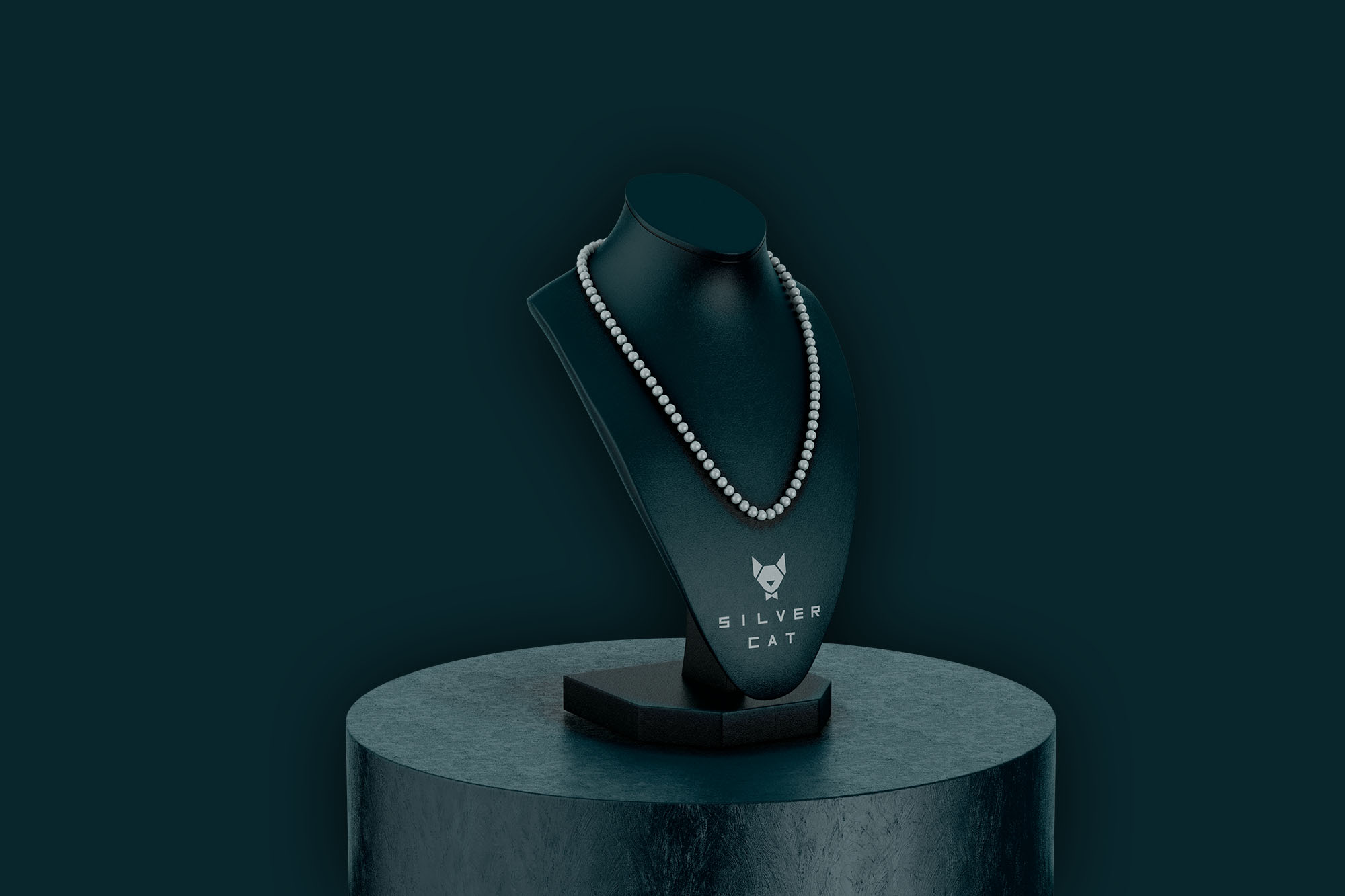 Jewelry display stand 4 designed by Wotbbi for SilverCat, a luxury jewelry brand, as part of its branding and in store visual identity.