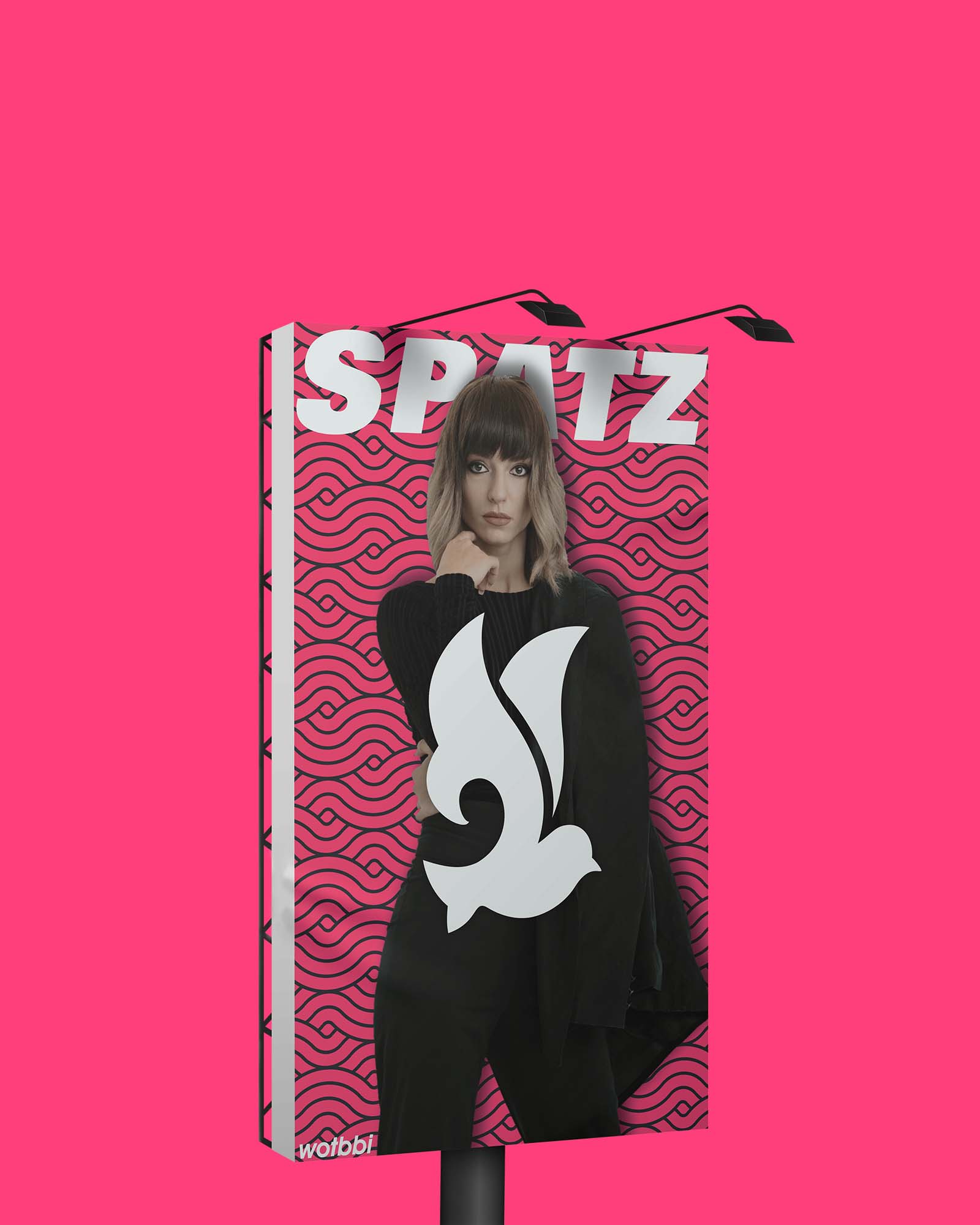 Billboard designed by Wotbbi for Spatz, a streetwear brand, as part of its branding.