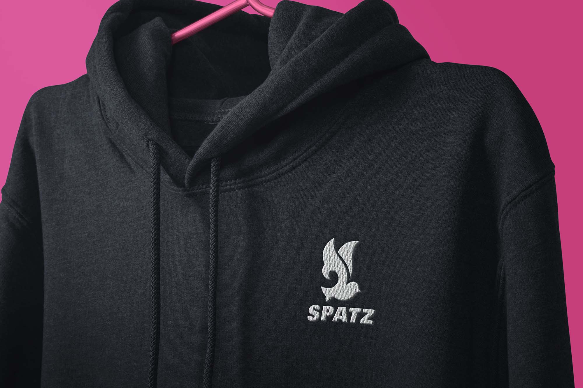 Logo on Hoodie 2 designed by Wotbbi for Spatz, a streetwear brand, as part of its branding.