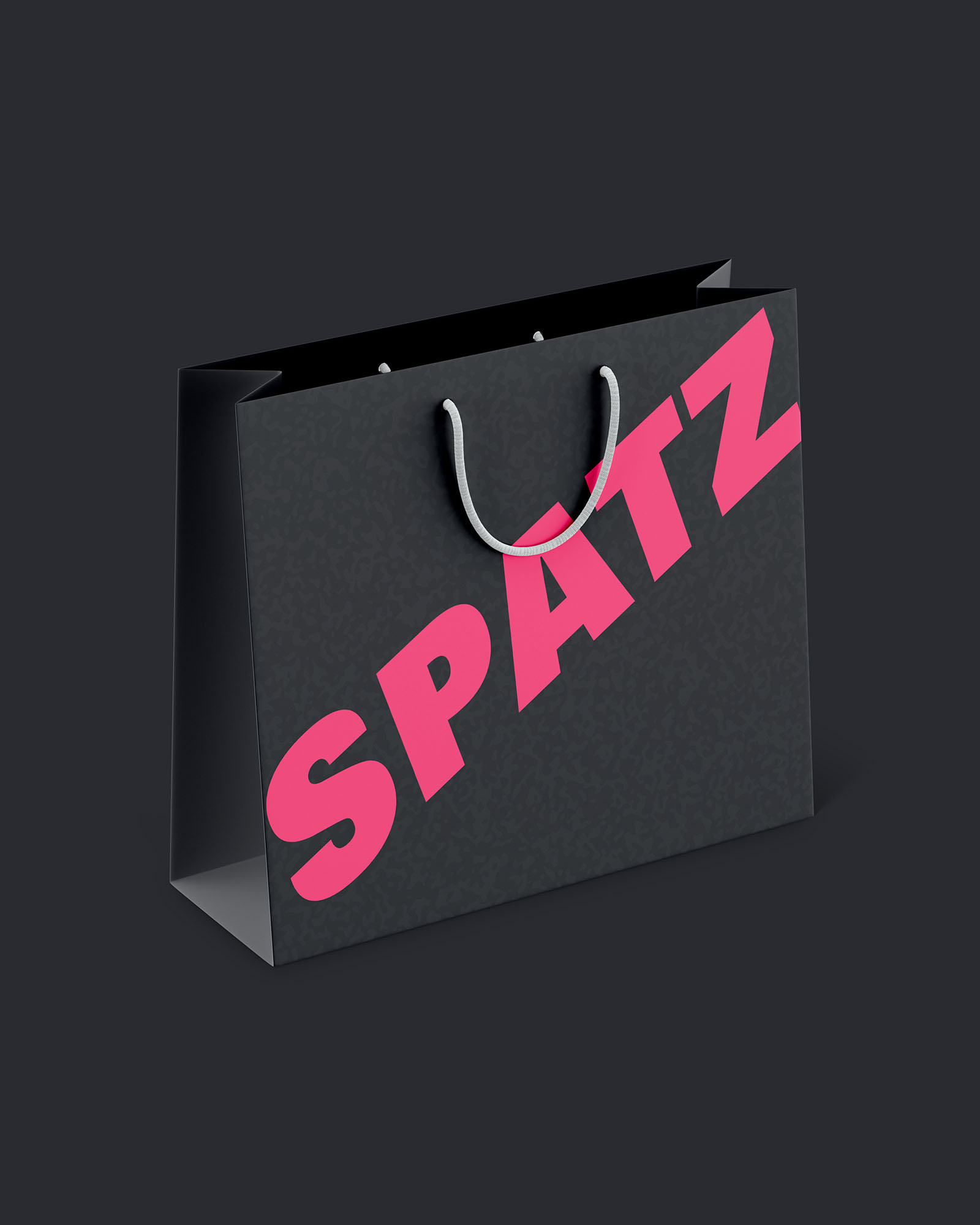 Shopping bag designed by Wotbbi for Spatz, a streetwear brand, as part of its branding.